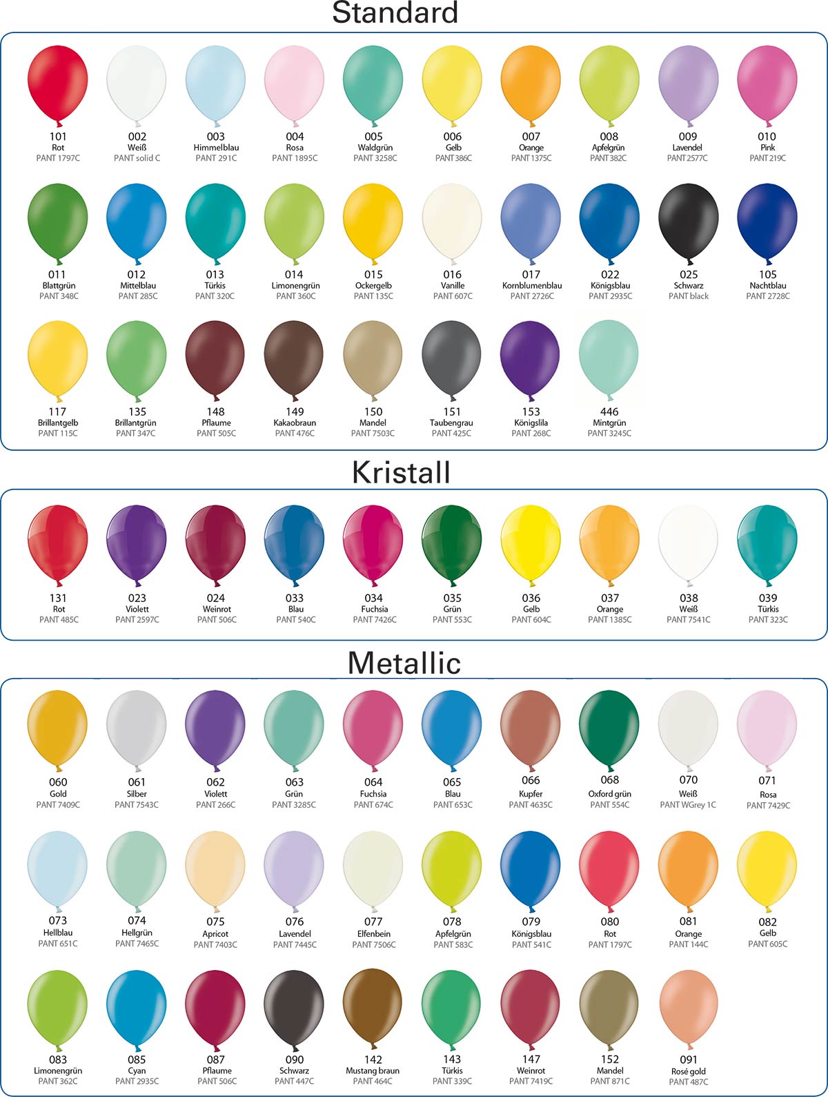 Notre liste de couleurs
