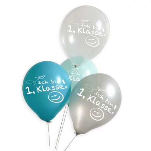 Dekoset: "Ich bin 1. Klasse" (Junge) - 20 Luftballons inkl. Öko-Fixverschlüsse
