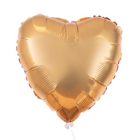 Glänzender, goldener Folienballon in Herform, Herzballon