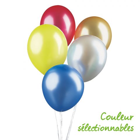 Luftballontraube in metallic-Optik, bunt gemischt, Farbe frei wählbar